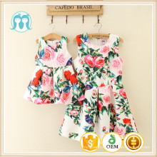 Wholesale comfortable mom & kids cheap bulk full printing cotton fashion design flower girl dress